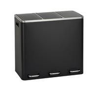 SVITA TM3X18 Poubelle à pédale 54 litres 3x 18L noir Poubelle tri sélectif acier