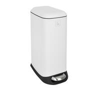 SVITA TS20 - Poubelle à pédale - 20 l - Avec seau intérieur - En plastique - Avec couvercle à fermeture douce - Rectangulaire - Aide à la cuisine - Blanc