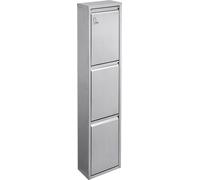 SVITA V3X15 Poubelle 45 litres 3x15L Poubelle sur pied en inox Tri sélectif argent Corbeille à papier Support mural Rangement