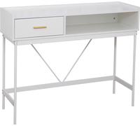 SVITA VALEO Table console étroite avec étagère Étagère sur pied Table d'entrée avec tiroir Blanc