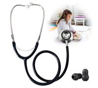 Svitzoot Stéthoscope enfant stéthoscope fonctionnel en aluminium appareil d'écoute pour l'auscultation du cœur des poumons 1 pièce noir