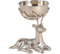 SVJ Bol Schaal hert - 25x30x32 cm - Métal - Argent - Set de 2
