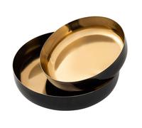 SVJ Bol Schalen - 22x22x4 cm - Métal - Or/Noir - Set de 2