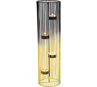 SVJ Bougeoir Photophore Kaarshouder - 12x12x42 cm - Métal - Noir - Set de 4