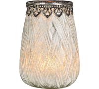 SVJ Bougeoir Photophore Lantaarn - 15x15x20 cm - Verre - Blanc