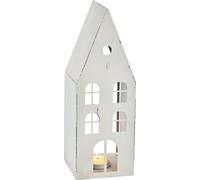 SVJ Bougeoir Photophore Lantaarnhuis - 34x12x12 cm - Métal - Blanc