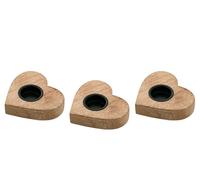 SVJ Bougeoir Photophore Windlicht - 11x12x3 cm - Bois - Naturel