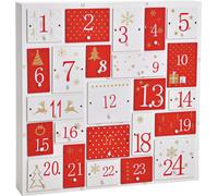 SVJ Calendrier de l'Avent Block - 5x32x32 cm - Bois - Rouge