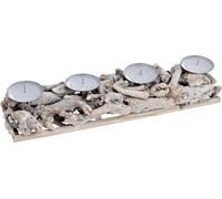 SVJ Chandelier Adventsarrangement - 12x48x8 cm - Bois - Blanc