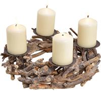 SVJ Chandelier Adventskrans - 30x30x8 cm - Bois - Naturel