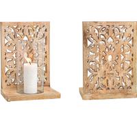 SVJ Chandelier Bloemendecor - 17x24x35 cm - Bois - Naturel