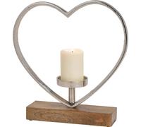 SVJ Chandelier Kaarshouder - 8x34x35 cm - Bois - Argent