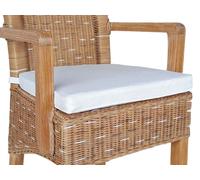 SVJ Coussin de chaise Ruta - 40x47x2 cm - Microfibre - Blanc