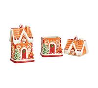 SVJ Décoration de Noël Blik peperkoekhuisje - 14x16x27 cm - Céramique - Multi