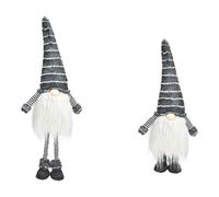 SVJ Décoration de Noël Kabouter - 8x10x70 cm - Textile - Gris