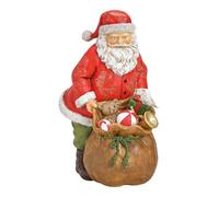 SVJ Décoration de Noël Kerstman met cadeauzakje - 19x14x10 cm - Polyester - Rouge