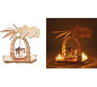 SVJ Décoration de Noël Kerstpiramide - 8x14x11 cm - Bois - Rouge