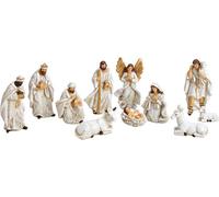 SVJ Décoration de Noël Kerststalfigurenset - 0x0x0 cm - Polyester - Blanc - Set de 11