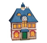 SVJ Décoration de Noël Lichthuisje School - 10x12x18 cm - Porcelaine - Multi