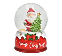 SVJ Décoration de Noël Muziekdoos Kerstman - 11x11x14 cm - Polyester - Multi