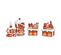 SVJ Décoration de Noël Peperkoektrein - 6x27x11 cm - Polyester - Marron