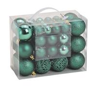 SVJ Home Decorations Boules de Noël 3/4/6 cm - 12x23x18 cm - Plastique - Vert - Set de 50