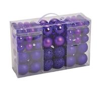 SVJ Home Decorations Boules de Noël 3/4/6 cm - 12x35x23 cm - Plastique - Lilas - Set de 100