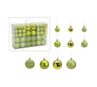 SVJ Home Decorations Boules de Noël 3/4/6 cm - 12x36x23 cm - Plastique - Vert - Set de 100