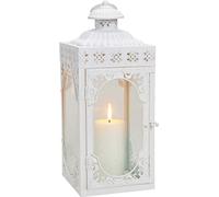 SVJ Lanterne Vintage - 16x17x39 cm - Métal - Blanc