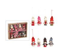 SVJ Pendentif de Noël Kinder - 3x20x16 cm - Textile - Multi - Set de 8