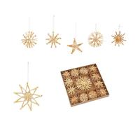 SVJ Pendentif de Noël Sterren - 26x26x3 cm - Naturel - Naturel - Set de 2