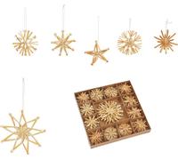 SVJ Pendentif de Noël Sterren - 26x26x3 cm - Naturel - Naturel - Set de 2