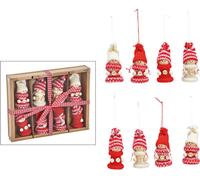 SVJ Pendentif de Noël Winter kind - 3x20x16 cm - Textile - Rouge - Set de 8
