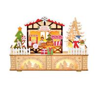 SVJ Pendentifs de Noël Marktkraam - 8x25x18 cm - Bois - Multi