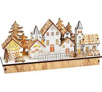 SVJ Pendentifs de Noël Wintertafereel - 7x30x14 cm - Bois - Naturel