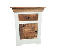 SVJ Table d'appoint Evelien - 30x45x60 cm - Bois - Blanc/Brun