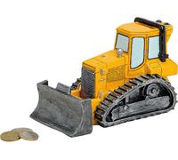 SVJ Tirelire Bulldozer - 11x18x9 cm - Polyester - Jaune