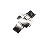 SVKVBNLNGK 12mm 14mm 16mm 18mm 20mm de haute qualité Boucle de papillon de haute qualité Double presse Exquisite Acier inoxydable Ceinture Buckle Accessoires Unisex Fermoir de montre(Silver 22mm)