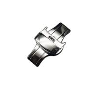SVKVBNLNGK 12mm 14mm 16mm 18mm 20mm de haute qualité Boucle de papillon de haute qualité Double presse Exquisite Acier inoxydable Ceinture Buckle Accessoires Unisex Fermoir de montre(Silver14mm)