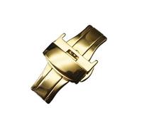 SVKVBNLNGK 12mm 14mm 16mm 18mm 20mm de haute qualité Boucle de papillon de haute qualité Double presse Exquisite Acier inoxydable Ceinture Buckle Accessoires Unisex Fermoir de montre(Gold 14mm)