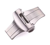 SVKVBNLNGK Accessoire de fermoir en or noir 22mm 20mm en acier inoxydable double boutonnage, fermoir papillon compatible avec Panerai Fermoir de montre(Silver 20mm)