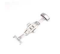 SVKVBNLNGK Bandes de montre en acier inoxydable Boucle compatible for Sangle de montre OMG Fermoir papillon Utilisation sur la bande de montre en caoutchouc en cuir 14mm 16mm 18mm 20mm Noir Fermoir de