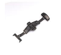 SVKVBNLNGK Bouton de montre de déploiement papillon Boucle en acier inoxydable double bouton-poussoir FILET BOUTON FAIRE FERMELER 10 12 14 16 18 20 OUTILS 22MM Fermoir de montre(Noir,18mm)