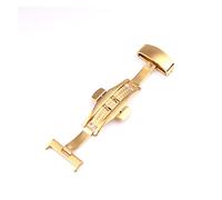SVKVBNLNGK Bouton de montre de déploiement papillon Boucle en acier inoxydable double bouton-poussoir FILET BOUTON FAIRE FERMELER 10 12 14 16 18 20 OUTILS 22MM Fermoir de montre(Glod,18mm)