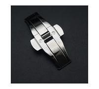 SVKVBNLNGK Bouton de montre for double poussée pliant fermoir en acier inoxydable en acier inoxydable sans soudure accessoires de montre Fermoir de montre(Silver 6x23mm)