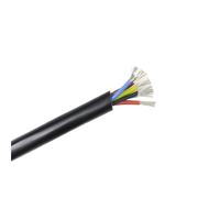 SVKVBNLNGK Câble d'alimentation électrique audio, gaine en silicone noir résistant for la chaleur, 22 for 10 AWG, 2 conducteurs, isolation 3C, 4C, 6C, 1/3 m Fil(6 Cores Black,1 METER_22AWG SQ0.3MM)