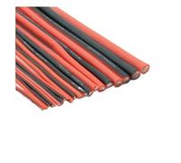 SVKVBNLNGK Câble de 5 m en cuivre et caoutchouc silicone ultra souple, 8, 10, 12, 14, 16, 18, 20, 22, 24, 26 AWG, connecteur lampe LED flexible for monter soi-même, noir rouge Fil(5 Me,10AWG)
