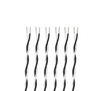 SVKVBNLNGK Câble de signal électronique en cuivre for 2 broches, isolé FEP, 26, 24, 22, 20, 18, 17, 15, 13 AWG, AFS200, paire torsadée Fil(Black White,10 METERS_17AWG (1MM2))