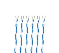 SVKVBNLNGK Câble de signal électronique en cuivre for 2 broches, isolé FEP, 26, 24, 22, 20, 18, 17, 15, 13 AWG, AFS200, paire torsadée Fil(Blue White,10 METERS_15AWG (1.5MM2))