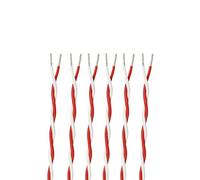 SVKVBNLNGK Câble de signal électronique en cuivre for 2 broches, isolé FEP, 26, 24, 22, 20, 18, 17, 15, 13 AWG, AFS200, paire torsadée Fil(Red White,10 METERS_17AWG (1MM2))